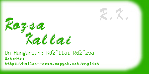 rozsa kallai business card